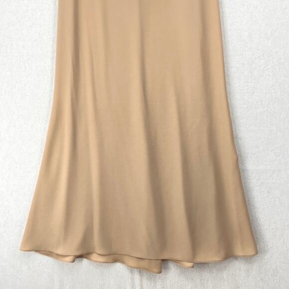 RHEA COSTA Strapless Slip Dress Womens Large XL Tan Strapless Mesh Lining Light - Picture 8 of 14
